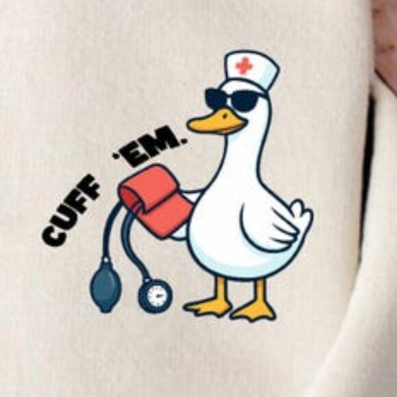 Funny Goose Nurse Sweatshirt Silly Goose Nurse Sweatshirt ER Nurse Sweatshirt - Picture 2 of 5